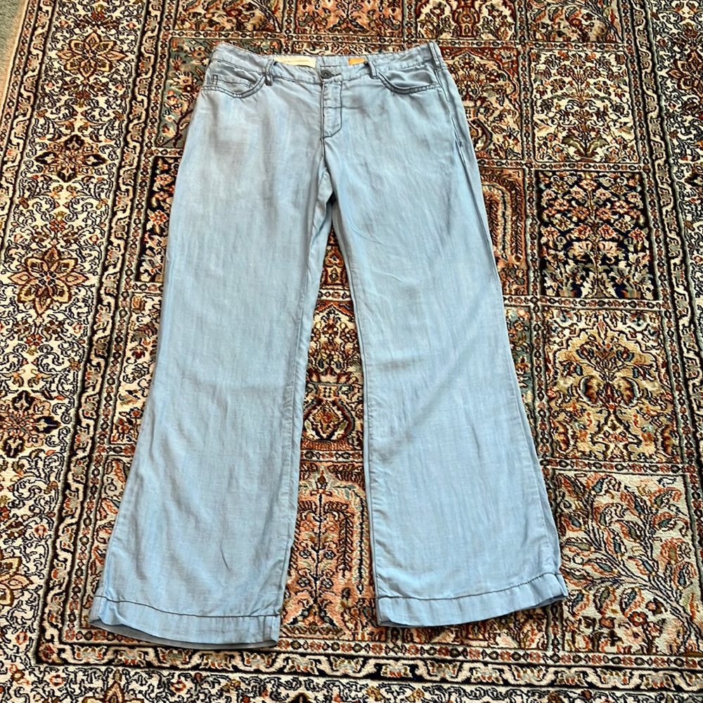 Pilcro linen blend light blue casual pants.